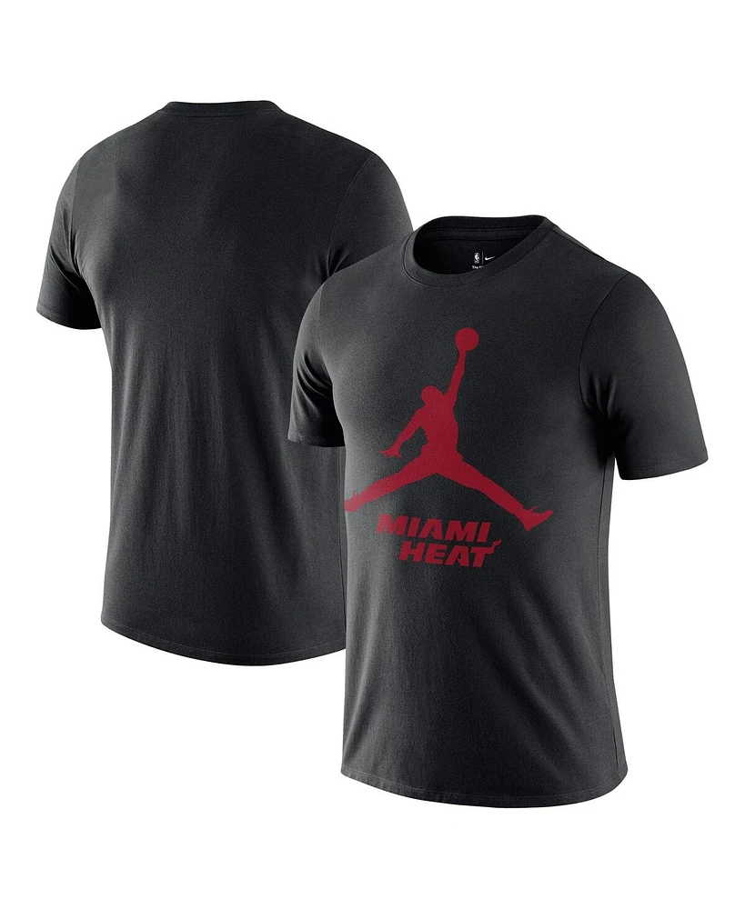 Nike Men's Black Miami Heat Essential Jumpman T-Shirt