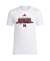 Adidas Men's White Nebraska Huskers Baseball Sunflower Seeds T-Shirt