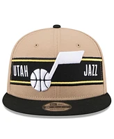 New Era Men's Tan/Black Utah Jazz 2024 Nba Draft 9FIFTY Snapback Hat