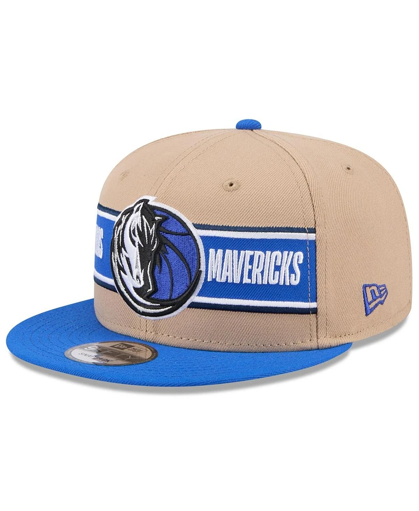 New Era Men's Tan/Blue Dallas Mavericks 2024 Nba Draft 9FIFTY Snapback Hat