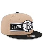 New Era Men's Tan/Black Brooklyn Nets 2024 Nba Draft 9FIFTY Snapback Hat