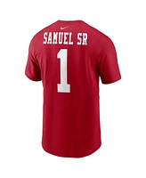 Nike Men's Deebo Samuel Sr Scarlet San Francisco 49ers Player Name Number T-Shirt