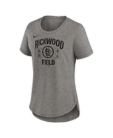 Nike Women's Heather Charcoal St. Louis Cardinals 2024 Rickwood Classic Tribute Tri-Blend Scoop Neck T-Shirt