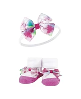 Hudson Baby Baby Girls Headband and Socks Giftset, Tie-Dye, One - Tie