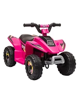 Aosom 6V Kids Electric Ride on Car Atv Toy Forward Reverse for 18-36 Months Old Pink