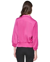 Karl Lagerfeld Paris Women's Double-Breasted Satin Top