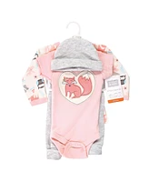 Hudson Baby Baby Girls Preemie Layette Set 4-Piece, Pink Fox, Preemie