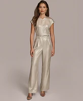 Donna Karan Women's Metallic Wide-Leg Pants