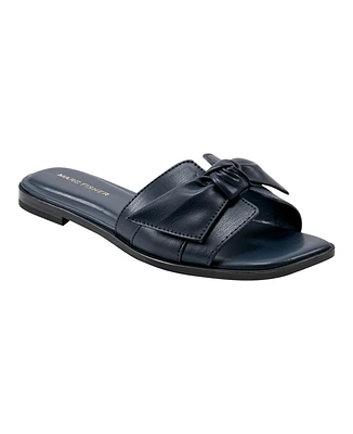 Marc Fisher Women's Finey Square Toe Slip-On Flat Sandals