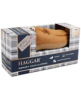 Haggar Men's Microsuede Chukka Boot Indoor/Outdoor House Slipper with Cozy Fleece Lining