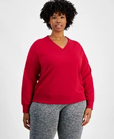 Id Ideology Plus V-Neck Fleece Sweatshirt, Created for Macy's