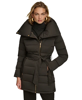 Donna Karan New York Women's Belted Asymmetric Puffer Coat