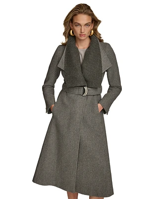 Donna Karan New York Women's Belted Wing-Collar Coat