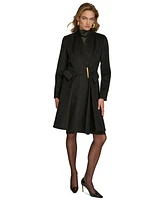 Donna Karan New York Women's Pleated Single-Breasted Coat