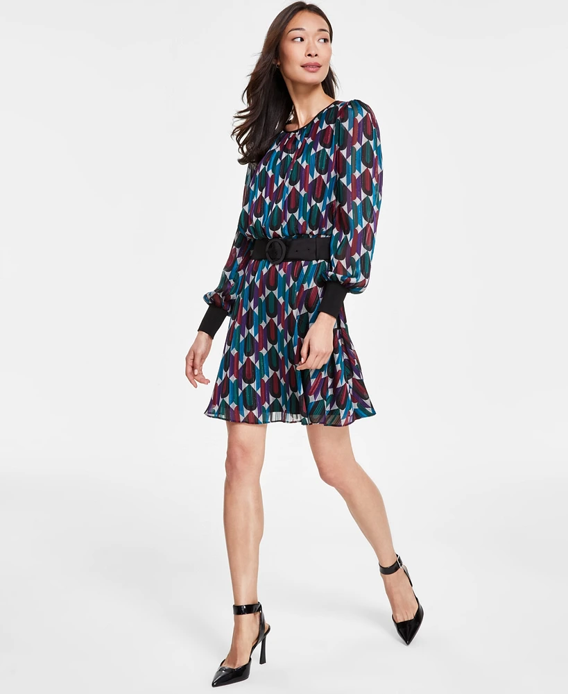 Karl Lagerfeld Paris Women's Geo-Print A-Line Dress