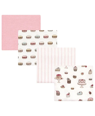 Hudson Baby Infant Girl Cotton Flannel Receiving Blankets, Sweet Bakery, One Size