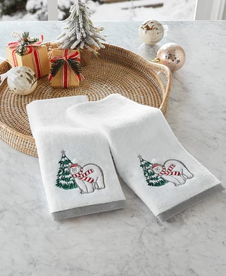 Holiday Lane Polar Bear Embroidered 2-Pc. Hand Towel Set, Exclusively at Macy's