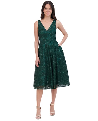 Eliza J Women's Sequin Soutache Sleeveless A-Line Dress