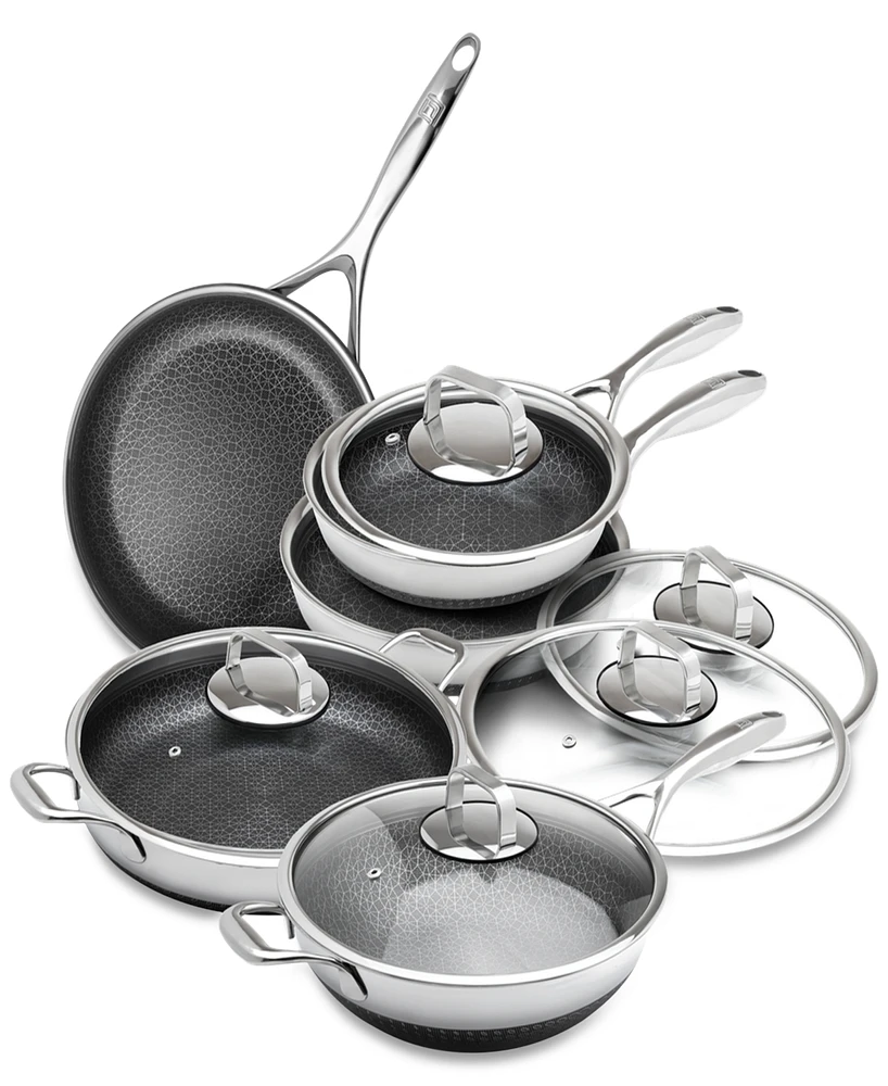 Livwell DiamondClad 9-Pc. Hybrid Nonstick Stainless Steel Frypan, Wok and Everything Pan Set