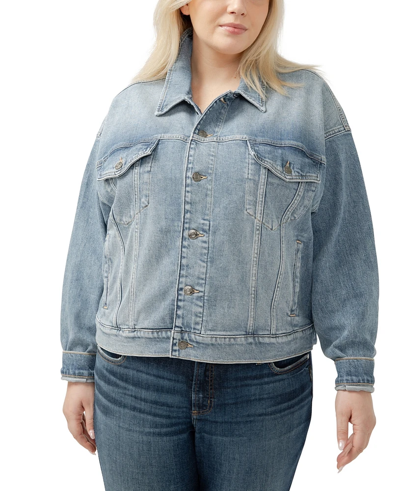 Silver Jeans Co. Plus Denim Trucker Jacket