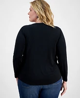 I.n.c. International Concepts Plus Long-Sleeve Top, Created for Macy's