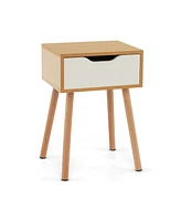 Sugift Modern Nightstand with Storage Drawer for Bedroom Living Room