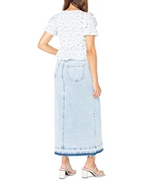 Celebrity Pink Juniors' Raw-Hem Denim Maxi Skirt