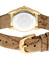 Roberto Cavalli Women's Quartz Brown Leather Watch 28mm