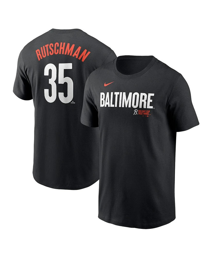 Nike Men's Adley Rutschman Black Baltimore Orioles City Connect Fuse Name Number T-Shirt