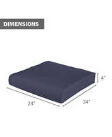 Aoodor Outdoor Chair Cushion W24''xD24'' Soft, Fade-resistant Polyester, Removable Cover with Hidden Zipper, Adaptable Secure Ties