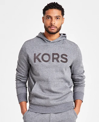 Michael Kors Men's Modern-Fit Stretch Textured Logo Hoodie