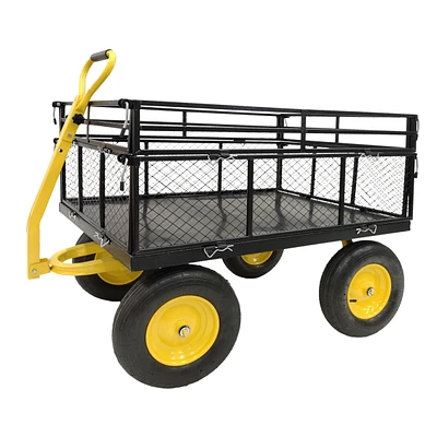 Simplie Fun Sturdy Garden Cart 1400 Lbs Load Capacity, Steel Mesh Bed