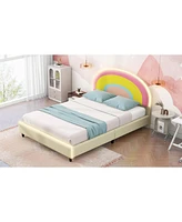 Streamdale Furniture Rainbow Headboard Led Platform Bed