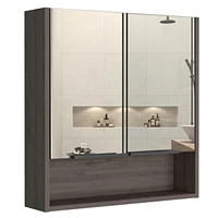 Streamdale Furniture Jaspe Mirror Cabinet, Three Internal Shelves, One Open