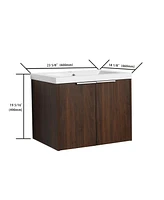 Streamdale Furniture 24" Bathroom Cabinet with Sink & Soft Close Doors