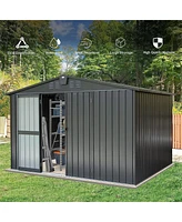 Streamdale Furniture Metal Outdoor Storage Shed: 10'x8' With Lockable Door