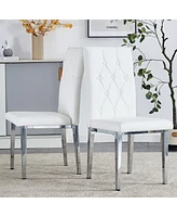 Simplie Fun Modern 4-Piece Dining Chair Set with Cushioned High Backrest