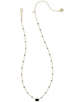 Kendra Scott Gold-Tone Mini Elisa Enamel Frame Short Pendant Necklace, 15" + 4" extender