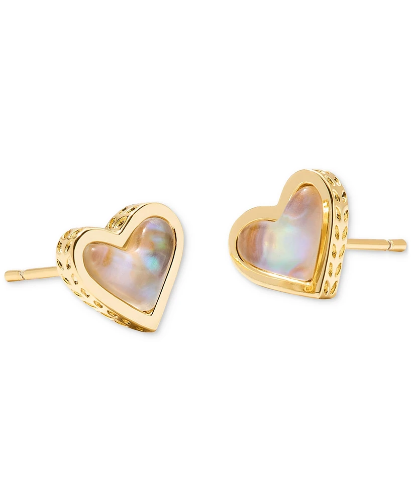 Kendra Scott Gold-Tone Framed Ari Heart Stud Earrings