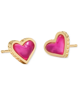 Kendra Scott Gold-Tone Framed Ari Heart Stud Earrings