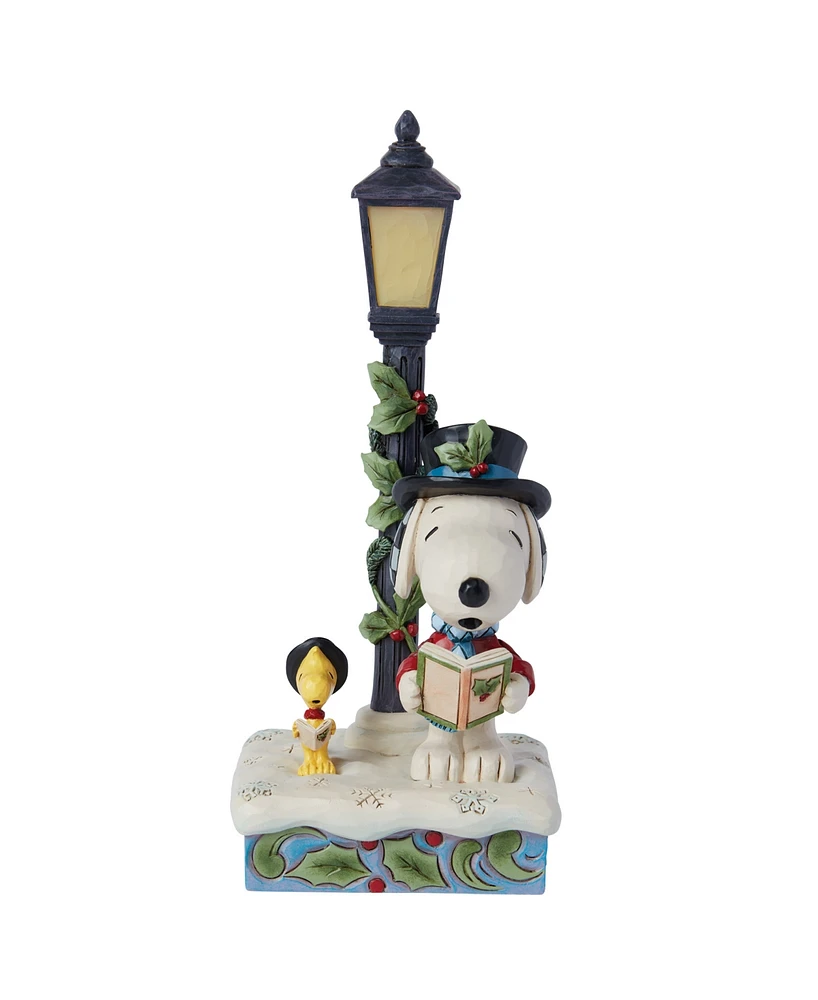 Jim Shore Peanuts Snoopy and Woodstock Lamp Post Figurine