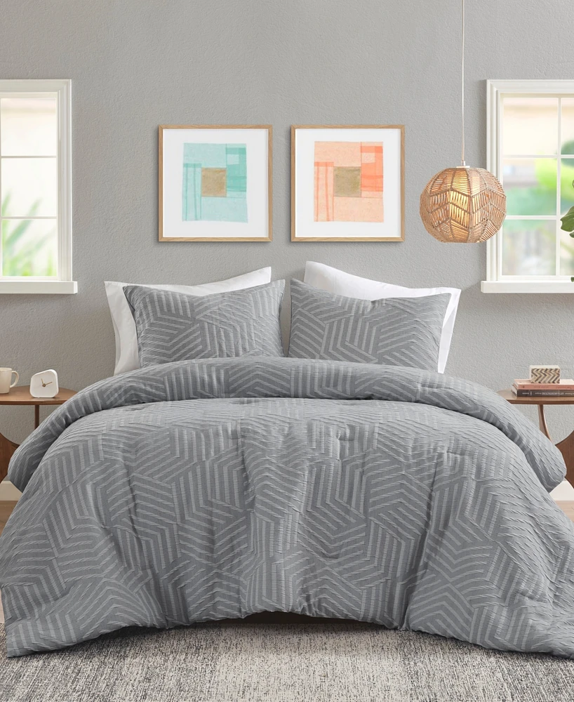 Urban Habitat Bentley 3-Pc. Matelasse Jacquard Comforter Set, Full/Queen - Grey