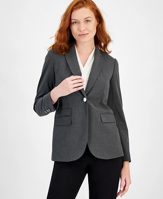 Anne Klein Women's Notched Collar One-Button Blazer