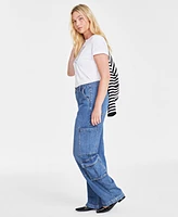 On 34th Women's High Rise Utility Cargo Jeans, Created for Macy's