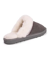 Muk Luks Women's Dawn Suede Scuff, Frost Grey, 6