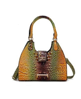 Mkf Collection Ava Gradient Rainbow Faux Crocodile-Embossed Tote Bag by Mia K