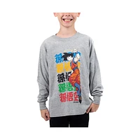 Dragon Ball Z Boys Anime Cartoon Grey Long Sleeve Shirt