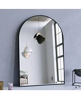 Homlux Arched Wall Mounted Mirror 24"x36" in Black