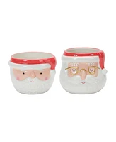 Slickblue Ceramic Santa Planter (Set of 2)