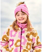 Deux par Girl Reversible Sherpa Jacket Purple Flowers - Child